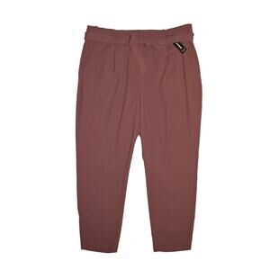 EXPRESS NEW $70 Mauve Belted High Rise Ankle Woven‎ Pant Size 18